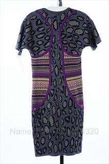 Cut 25 YIGAL AZROUEL s 4 6 Jacquard Knit Dress Leopard Animal Print