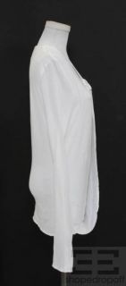 Firma White Cotton Tie Neck Long Sleeve Shirt Size 40 New