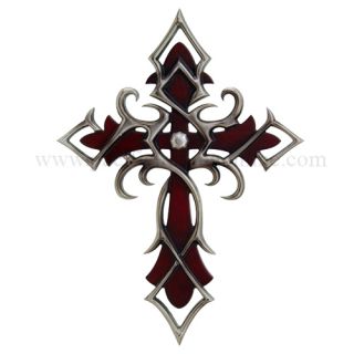 This resin wall cross is made with great detail with a look of wood