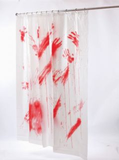Bloody Hands Shower Curtain Psycho Halloween Prop New