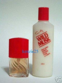 Coty Wild Musk Cologne Perfume Silky Body Lotion 2 PC