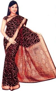 India Designer Art Silk Sari Saree Curtain Drape Fabric 102