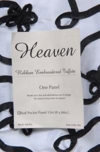 heaven rod pocket 108 inch curtain panel black white