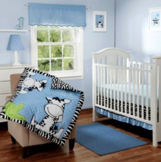 Zebra 3pc Crib Bedding Set  Modern Free SHIP Cute Boy
