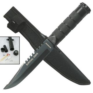 ½ inch Stainless Steel Survival Knife Black