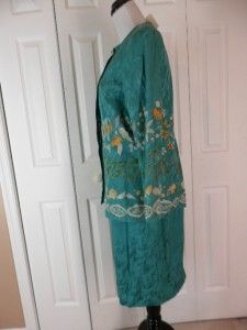 NEW NWT Anne Crimmins UMI Collections Size 6 SILK Seafoam Blouse Skirt