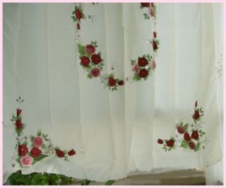 sweet applique n 3d rose shower curtain polyester b