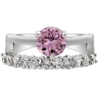 Round Cut Pink Sapphire Topaz Ring Women Dress Jewelry 6 M 1001PIN6