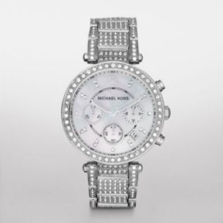 New in Box Michael Kors Pave Crystal Parker Watch MK5572 Stainless
