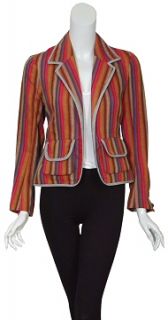 Chic Linen Cynthia Rowley Pinstripe Jacket Blazer 6 New