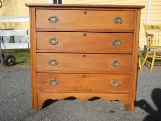 Antique 19th C Cottage Chest of Drawers in the Federal Style Central