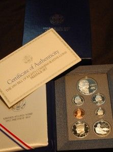 1993 US MINT Proof Prestige Commemorative Set W/ Bill of Rights Silver