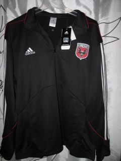 NWT Mens Adidas 2XL 2X MLS DC United Soccer Black Half Zip Jacket