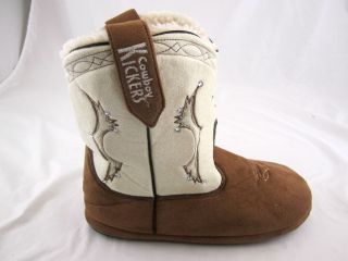 Cowboy Kickers kids boys girls cowboy boot slippers sz Large 8 9 brown