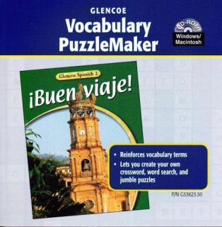 Glencoe Spanish 2 Vocabulary Puzzlemaker PC CD Learn