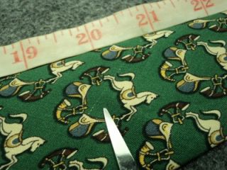 Salvatore Ferragamo Necktie Horse Pattern Green Silk Tie