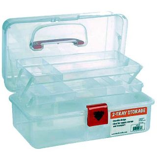  12 inch Plastic Art Supply Craft Storage Tool Box Semi Clear P