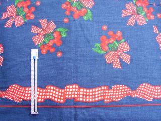 Fabric 1 Yard Daisy Kingdom Cherries All Over Red Gingham Bows Border