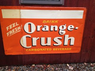 Vintage 1939 Orange Crush Soda Pop Embossed Metal Sign
