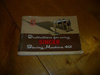 Singer Slant O Matic Model 401 User Manual Instructions Slant Sewing