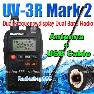 Dual Watch Hight illumination LED FM Radio Black UV 3R Mark 2 With ANT