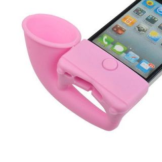 Pink Wireless Rubber Horn Stand Speaker Dock for Apple iPhone 4G 4 4S