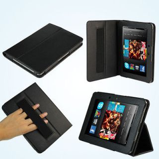  Kindle Fire HD 7 Leather Folio Case with Stand and Hand Strap