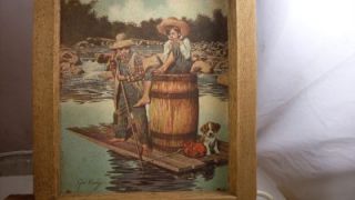 TWO VINTAGE PRINTS IN RUSTIC WOODEN FRAMES SIGNED BY JIM DALY