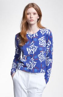 Diane von Furstenberg Ibiza Print Cotton & Silk Blend Cardigan