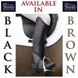 Half Chaps Shires Adults Horse Riding Equi Leather Showing Gaiters