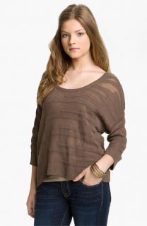 Love By Design Sheer Button Back Sweater (Juniors)