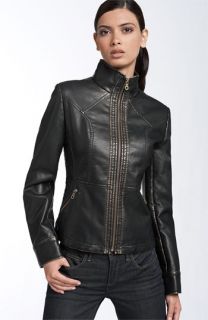 Gallery Faux Leather Scuba Jacket