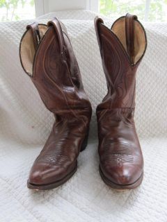 Dan Post vtg mens cowboy rust brown oxblood distressed boots 8 D
