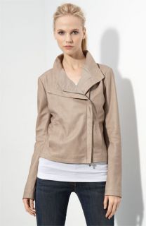 Vince Sculpted Cowl Neck Lambskin Leather Jacket