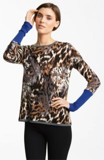 Yigal Azrouël Leopard Print Merino Wool Sweater