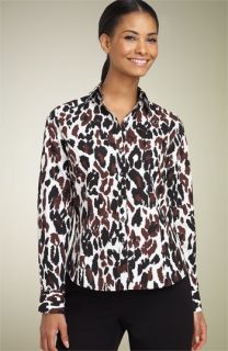 Foxcroft Leopard Print Fitted Shirt