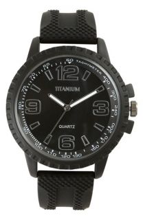 Titanium Round Silicone Strap Watch