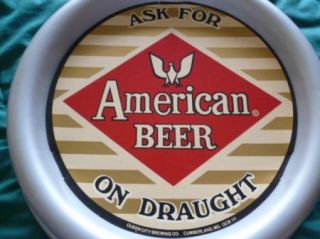  BALTIMORE AMERICAN BEER ON DRAUGHT CUMBERLAND MD HANGING WALL SIGN