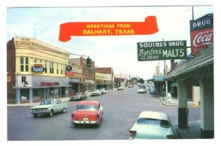 greetings from dalhart texas postcard main street
