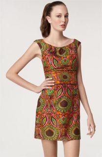 Milly Garden Batik Print Silk Dupioni Dress
