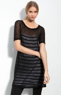 A.L.C. Twisted T Shirt Dress with Stripe Slip
