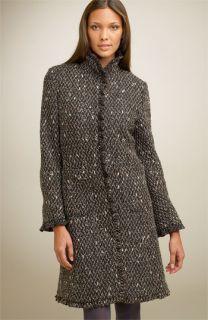 DKNY Mélange Tweed Walking Coat
