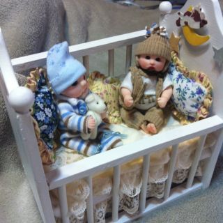 Wooden Baby Crib bed For Ooak Dolls
