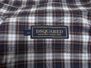  Plaid French Cuff Shirt size 54  XL D2 Classic Shirt Dean Dan New