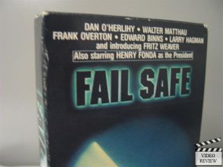 Fail Safe VHS Dan OHerlihy Walter Matthau Frank Overton Henry Fonda