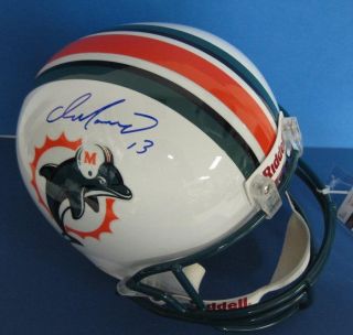 Dan Marino Dolphins Autographed/Signed Full Size White Replica Helmet