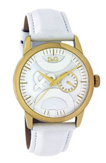 D&G Twin Tip Leather Strap Watch