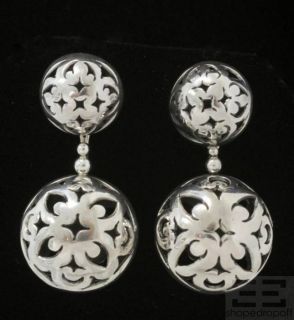 barse sterling silver filigree round dangle earrings