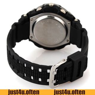 Cool Black Rubber Band Mens Young Style Wristwatch Sport Watch New