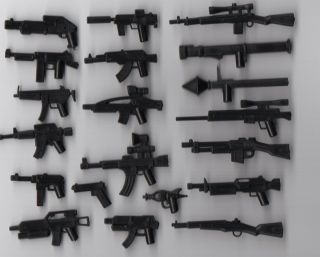 LEGO GUNS BLACK WEAPONS CUSTOM 20 PIECES FOR MINIFIG COD WW2